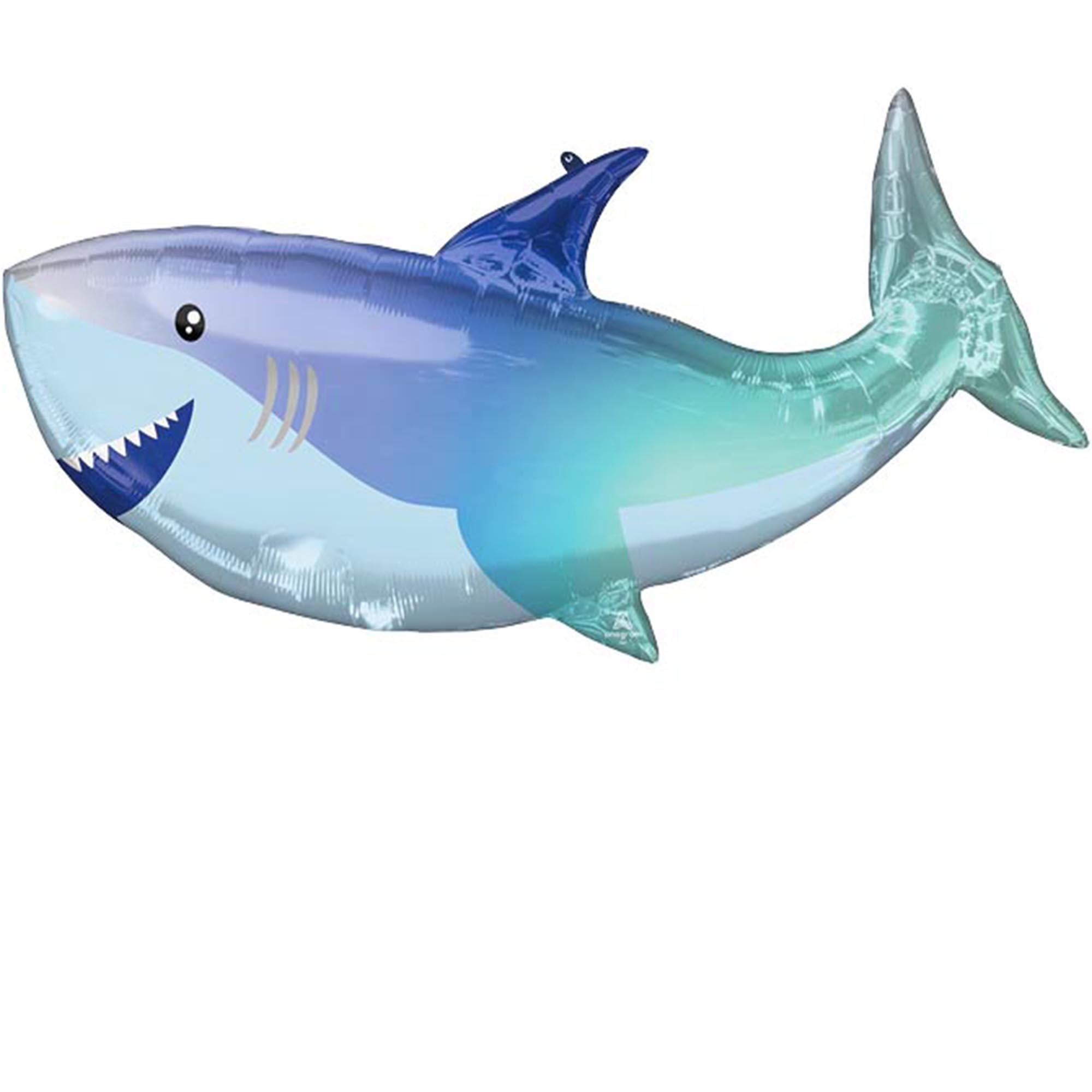 Giant Blue Shark Mylar Balloon (38 Inches) - Ellie's Party Supply