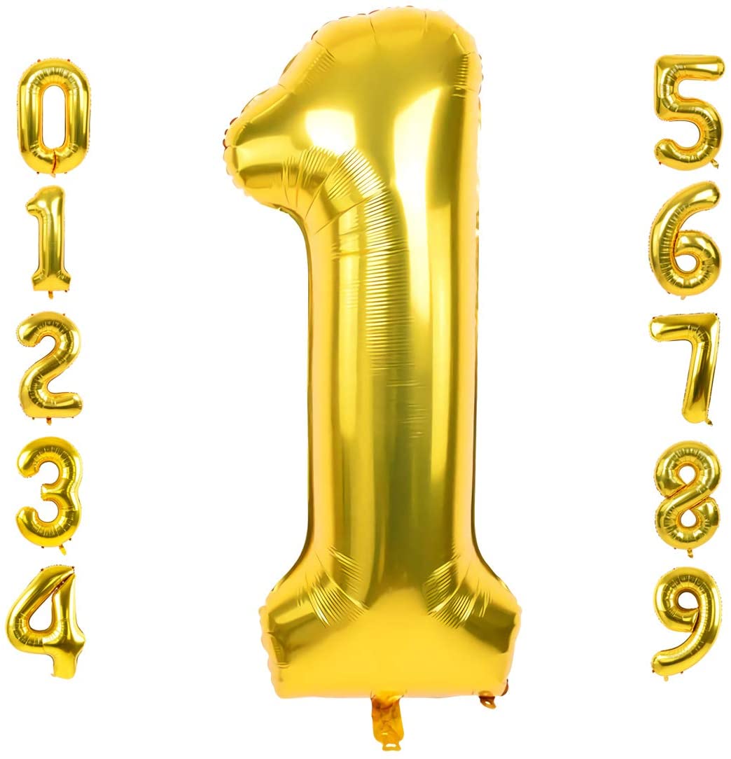 Giant Gold Mylar Foil Number Balloons (34 Inches) - Ellie's Party Supply