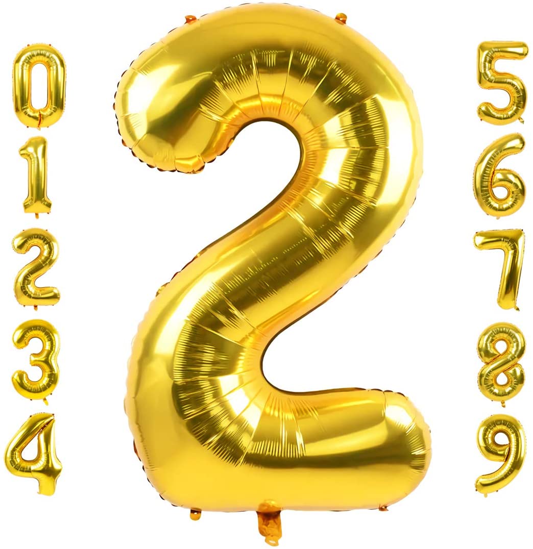 Giant Gold Mylar Foil Number Balloons (34 Inches) - Ellie's Party Supply