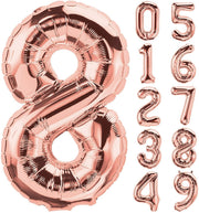 Giant Rose Gold Mylar Foil Number Balloons (34 Inches) - Ellie's Party Supply