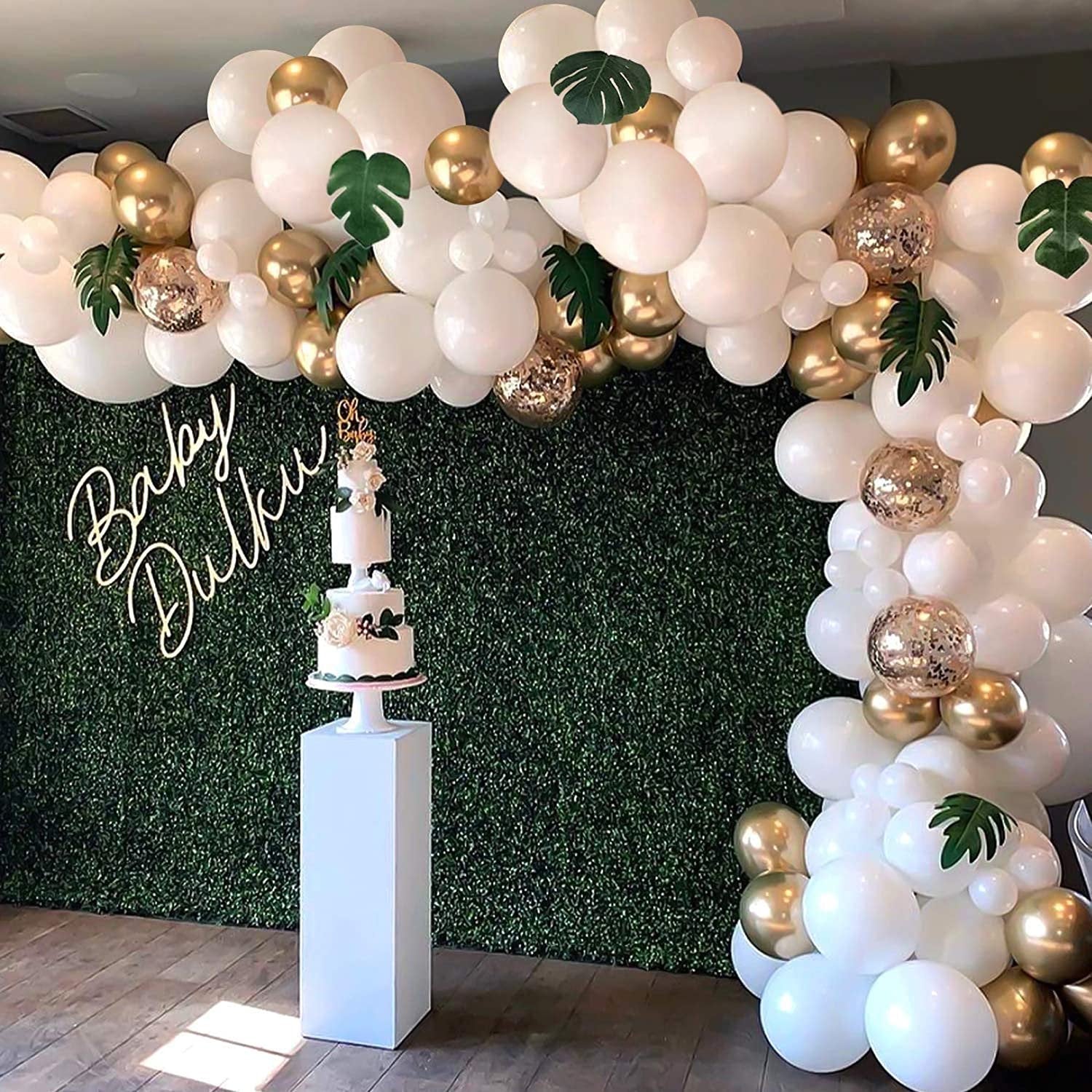 Gold Balloon Arch - White & Gold Balloon Garland Kit - Ellie's Party Supply