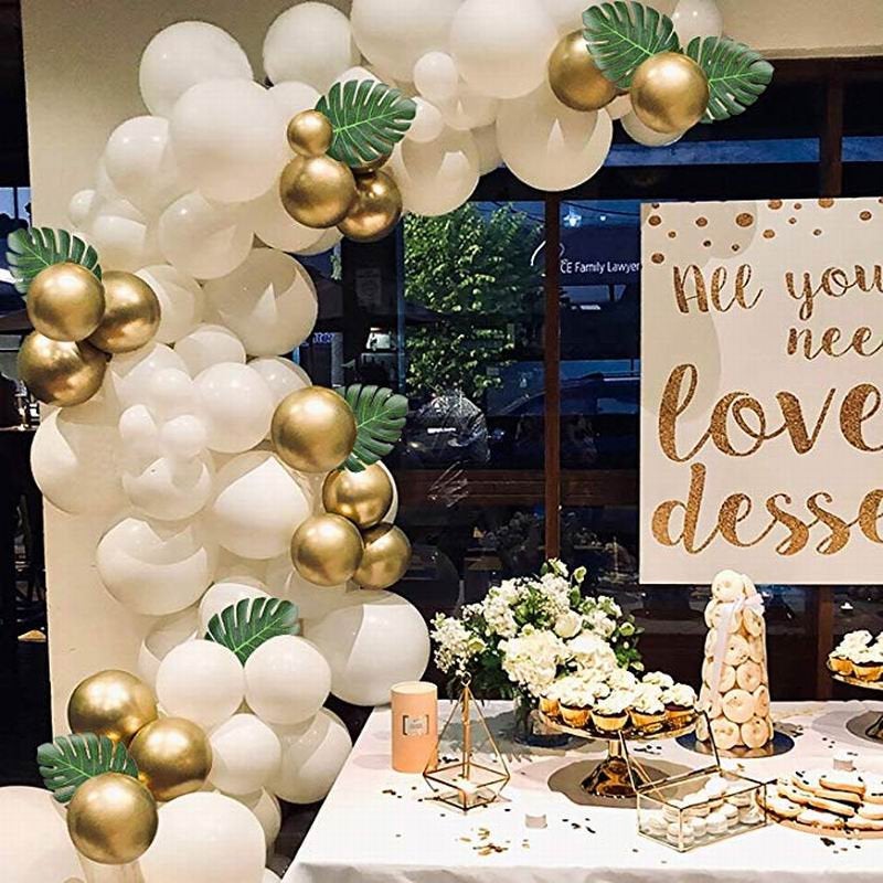 White and Gold Garland Balloon from Ellies Party Supply – Ellie's