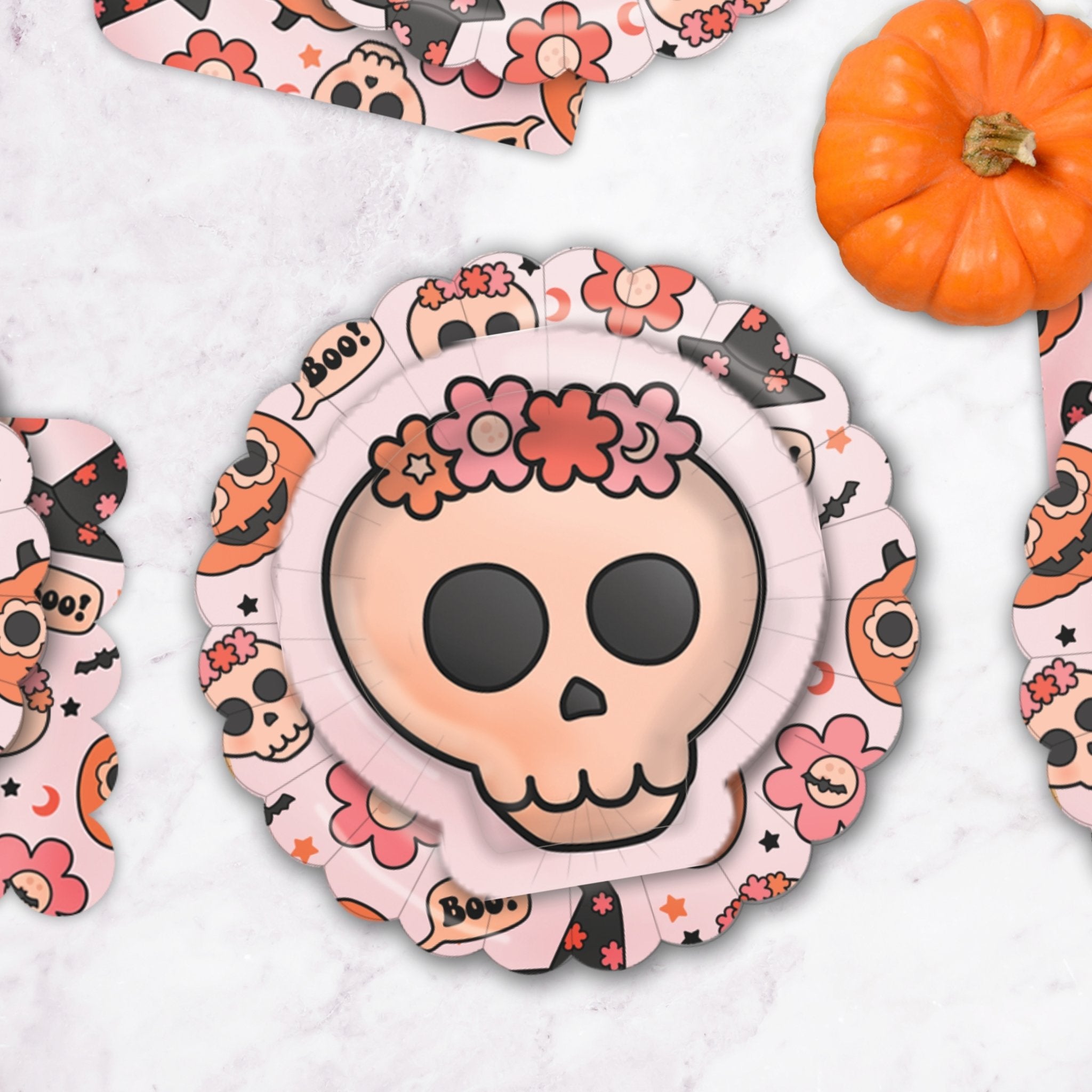 Groovy Halloween Icon Plates (Set of 8) - Ellie's Party Supply