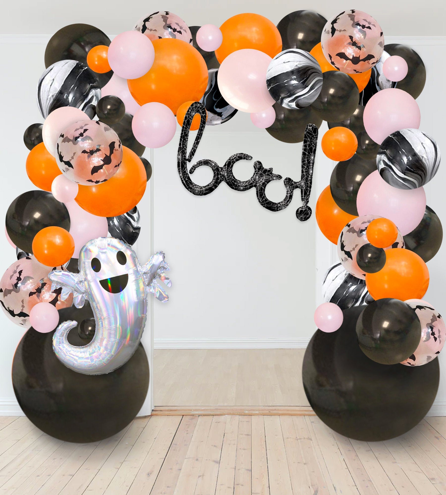 Halloween Balloon Arch - Pink and Orange Balloon Garland Kit - Ellie's Party Supply