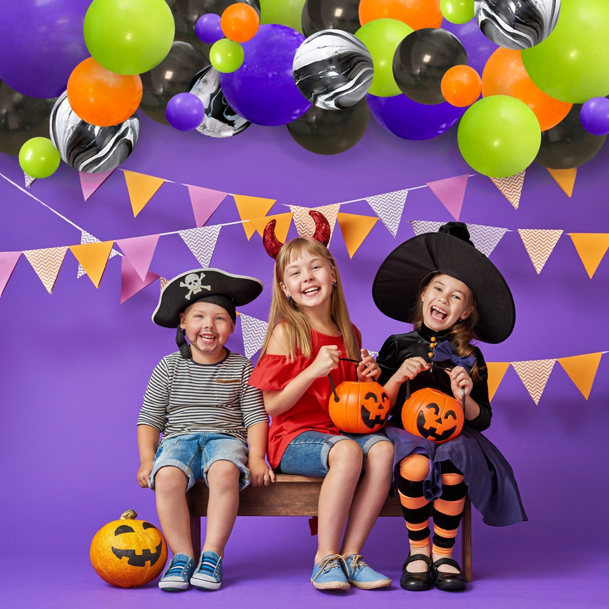 Halloween Balloon Arch - Witches & Monsters Balloon Garland Kit - Ellie's Party Supply