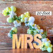 Lemon Balloon Arch Kit - Pastel Yellow, Pearl White, & Sage Balloon Garland Kit - Ellie's Party Supply