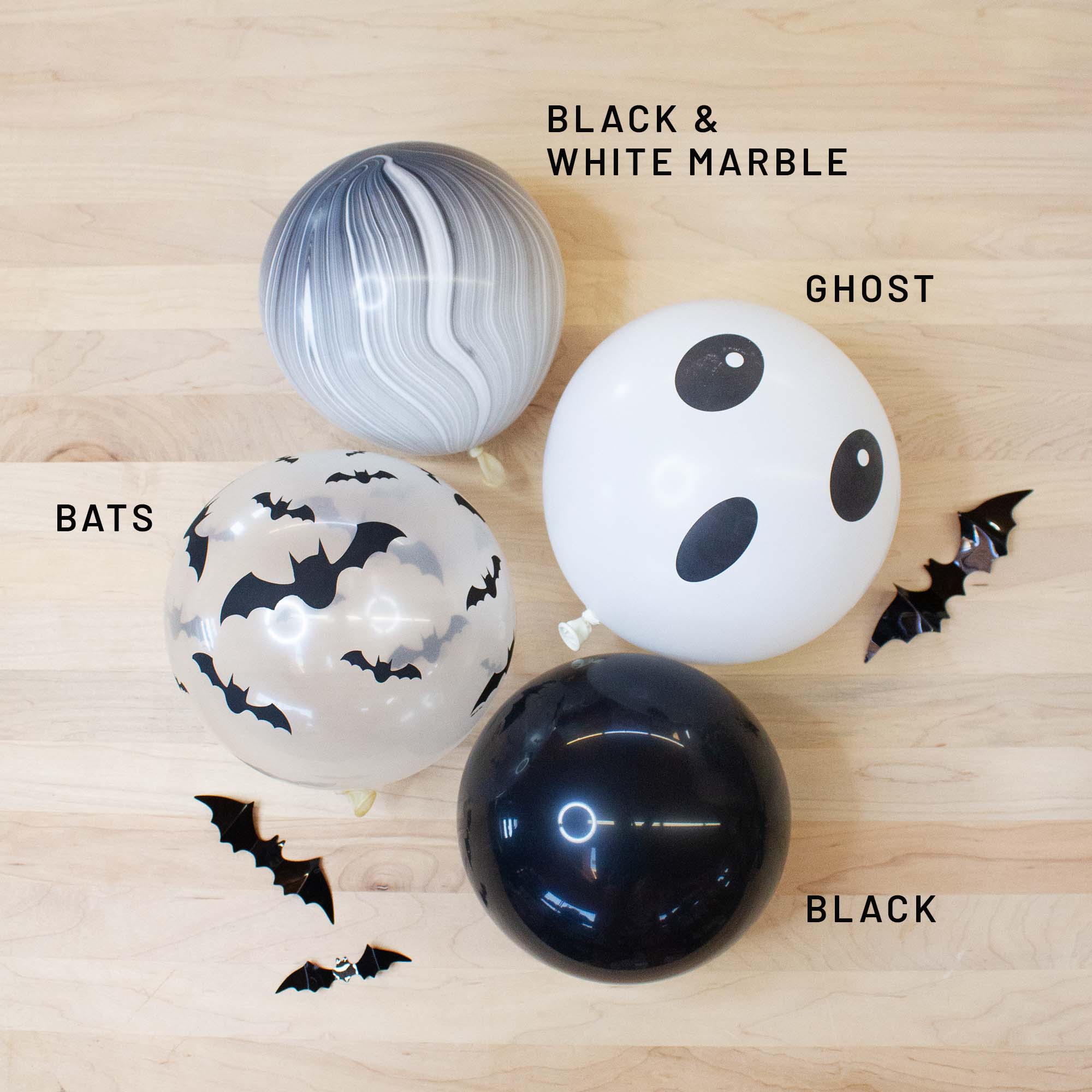 Marble Black and White Latex Balloons (10 Pack) - Ellie's Party Supply