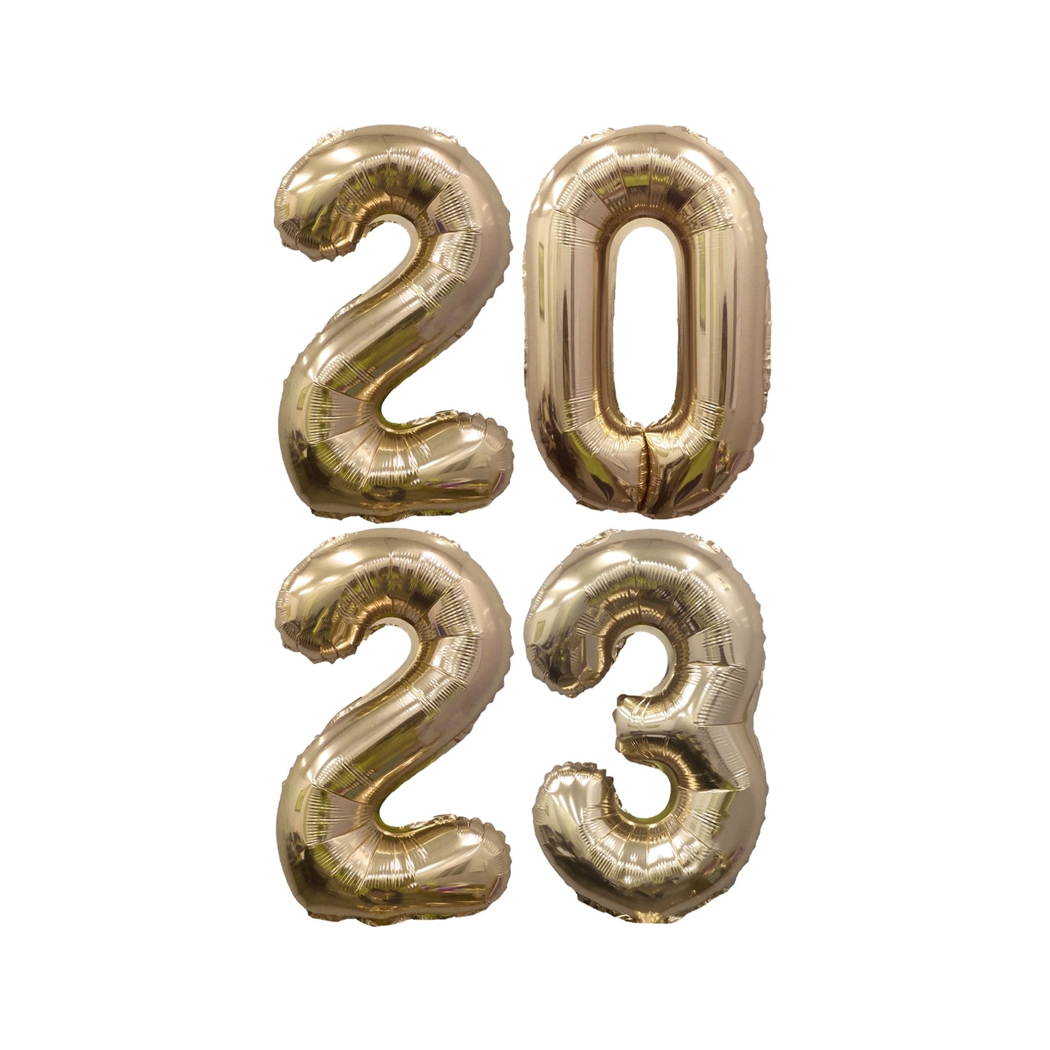 NYE 2023 Giant Gold Number Balloons (32 In.) From Ellie's Party Supply