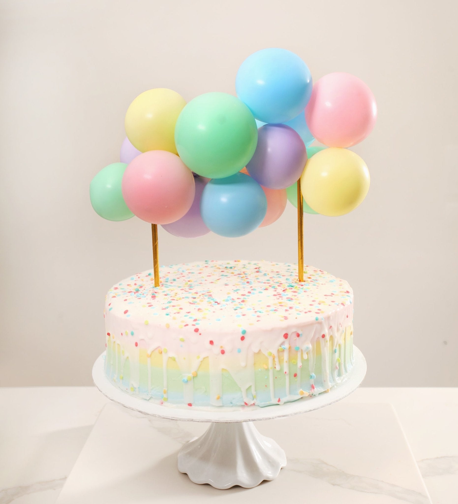 Purple-Silver Confetti Balloon Cake Topper - The Monita Store