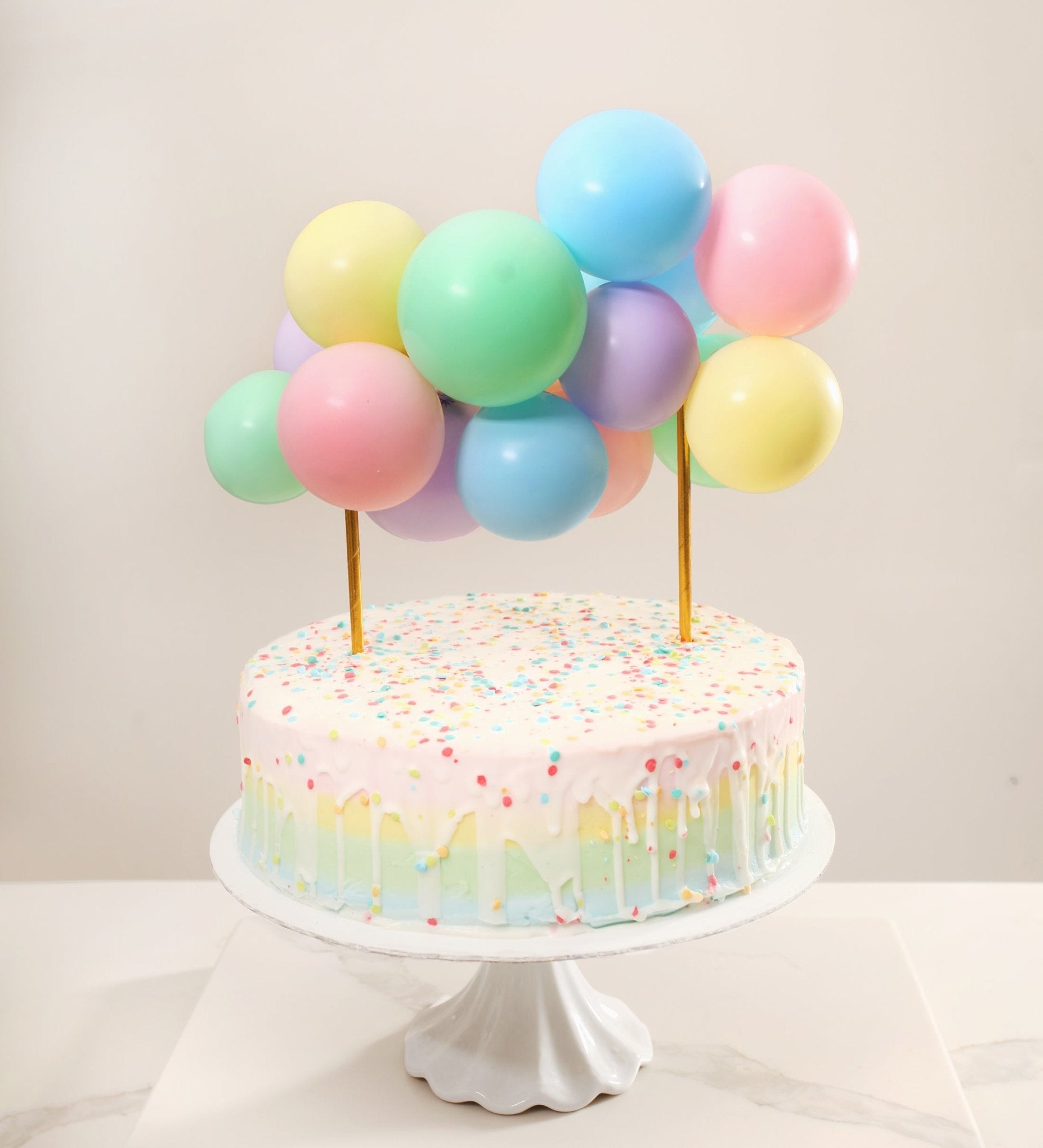 Pastel Rainbow Mini Balloon Cake Topper Kit - Ellie's Party Supply