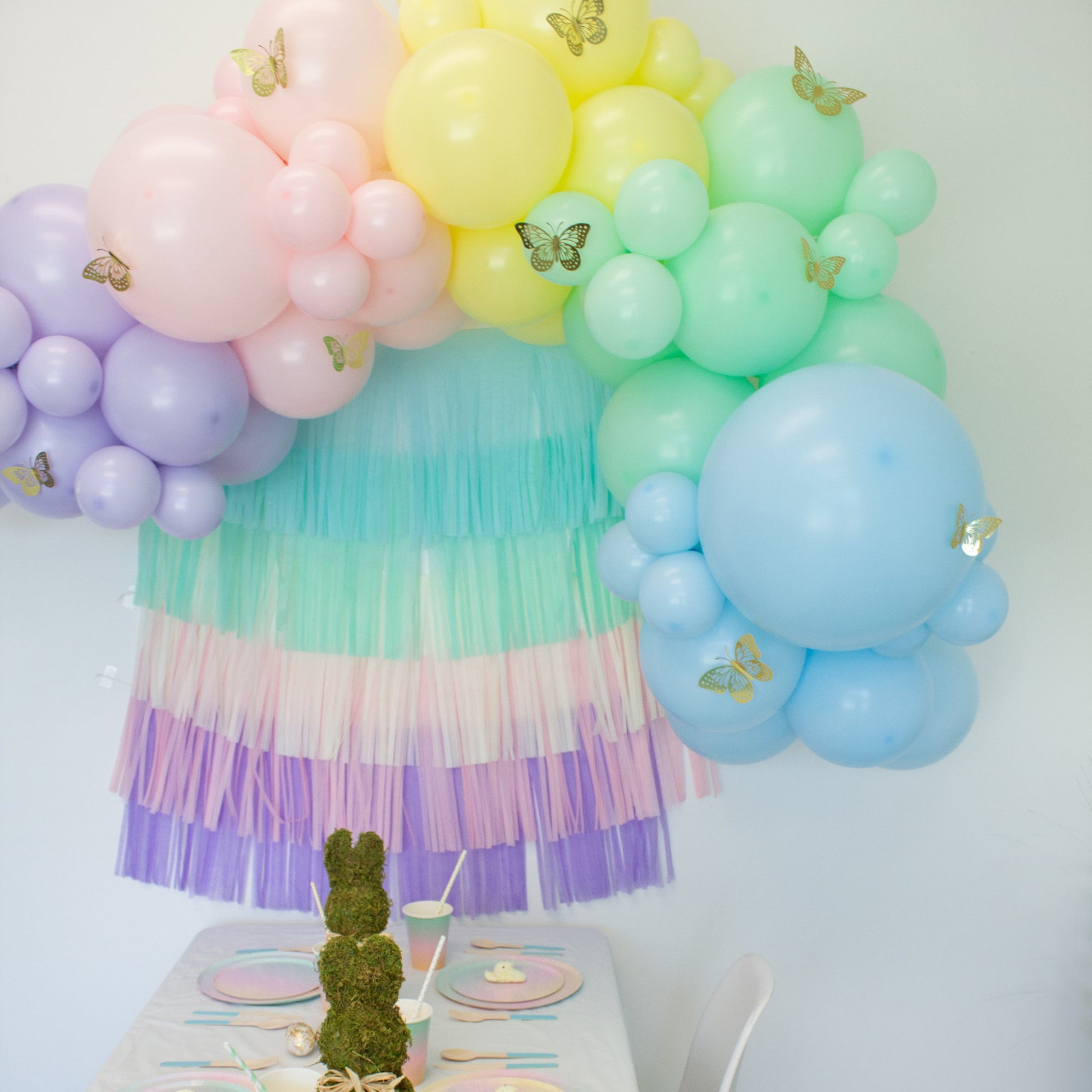 Iridescent Pastel Rainbow Tassel Garland - Rainbow Birthday Party