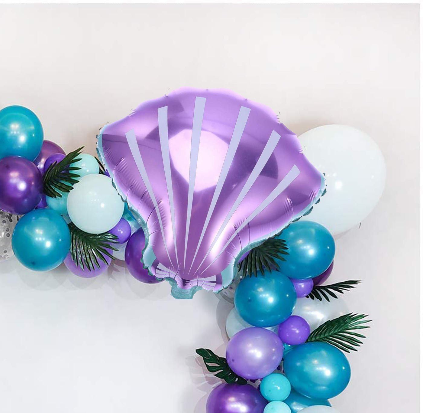 Pink & Purple Seashell Mylar Balloons - 2 Pack Shell Foil Balloons (19 inches) - Ellie's Party Supply