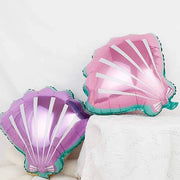 Pink & Purple Seashell Mylar Balloons - 2 Pack Shell Foil Balloons (19 inches) - Ellie's Party Supply