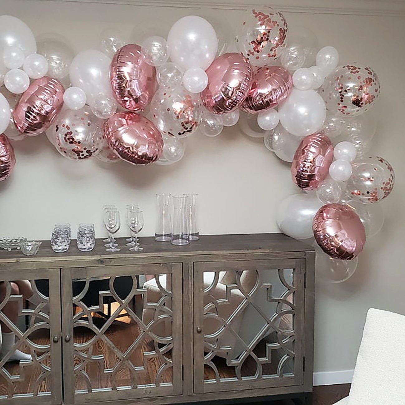 Premium Rose Gold Confetti Latex Balloon Packs (11” and 36”) - Ellie's Party Supply