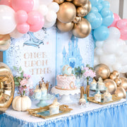 Princess Balloon Arch - Pink Blue White Gold Balloon Garland Kit - Ellie's Party Supply