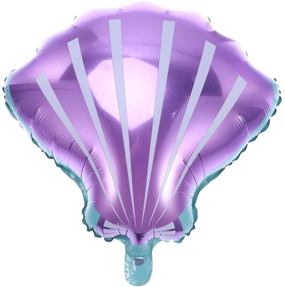 Purple Seashell Mylar Balloons - Sea Shell Foil Balloon (19 inches) - Ellie's Party Supply