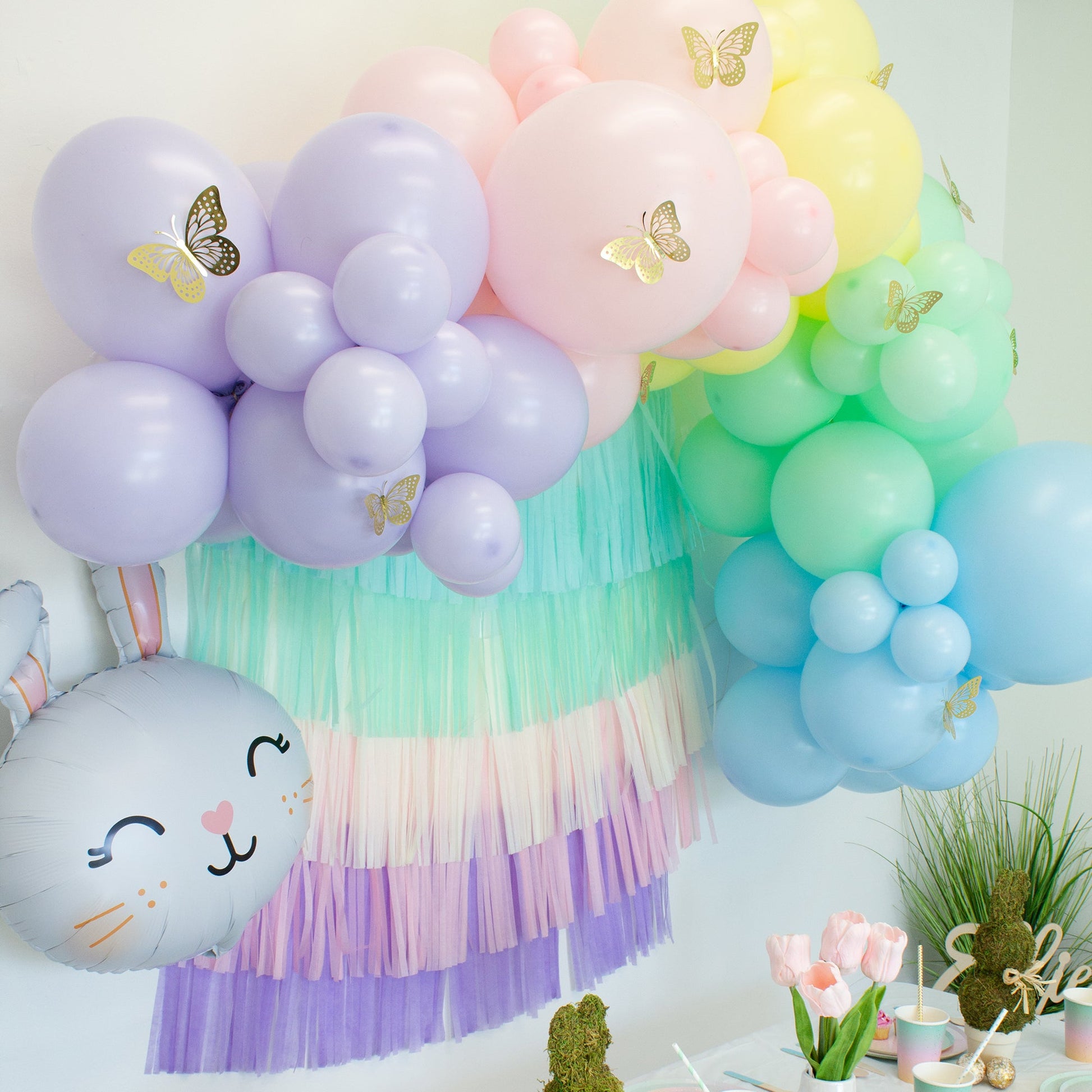 pastel balloons | pastel birthday decorations | pastel rainbow balloons |  rainbow baby | rainbow party decorations