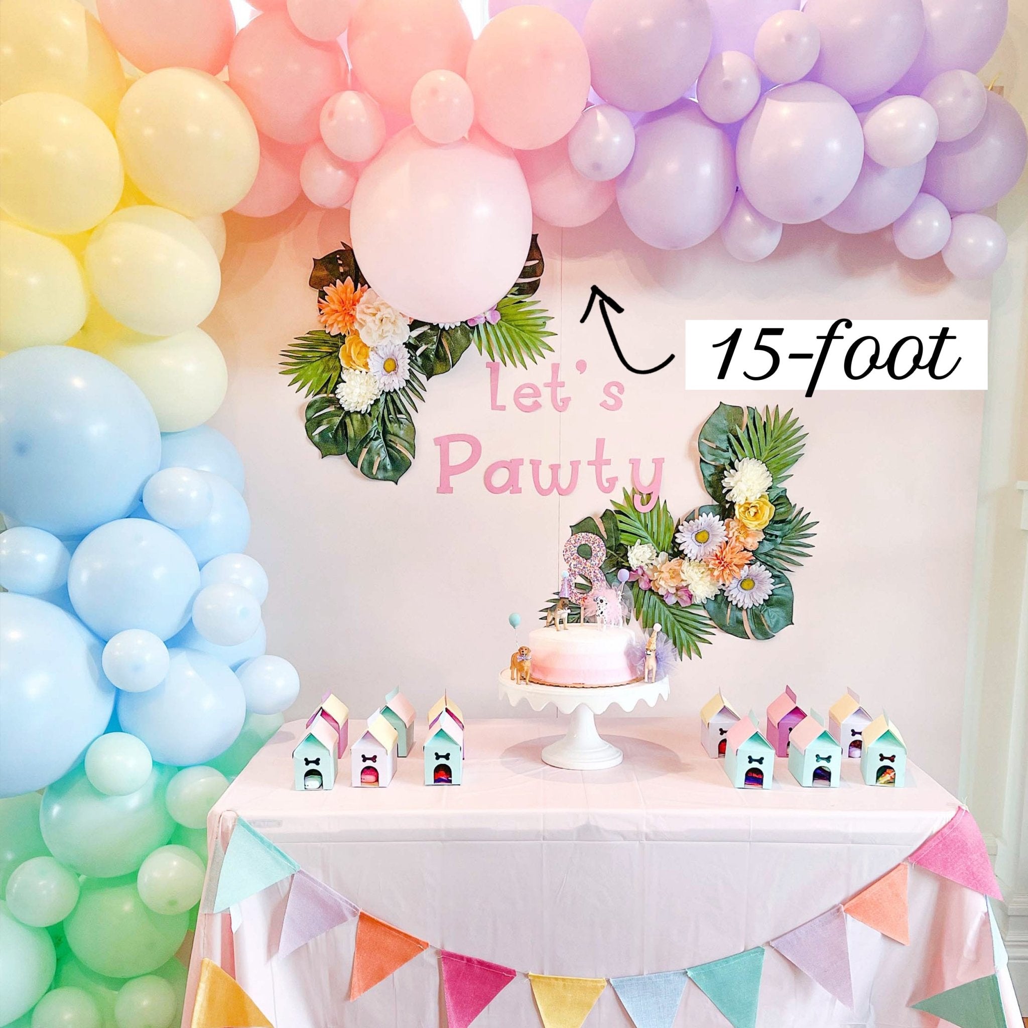 Rainbow Balloon Arch - Pastel Balloon Garland Kit - Ellie's Party Supply