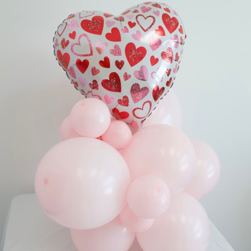 Red & Pink Sparkle Heart Balloon Bouquet (11 Pack) - Ellie's Party Supply