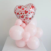 Red & Pink Sparkle Heart Balloon Bouquet (11 Pack) - Ellie's Party Supply