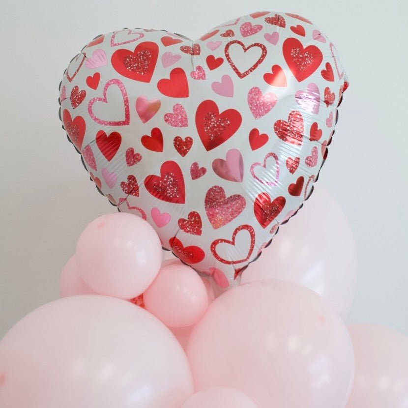 Red & Pink Sparkle Heart Balloon Bouquet (11 Pack) - Ellie's Party Supply