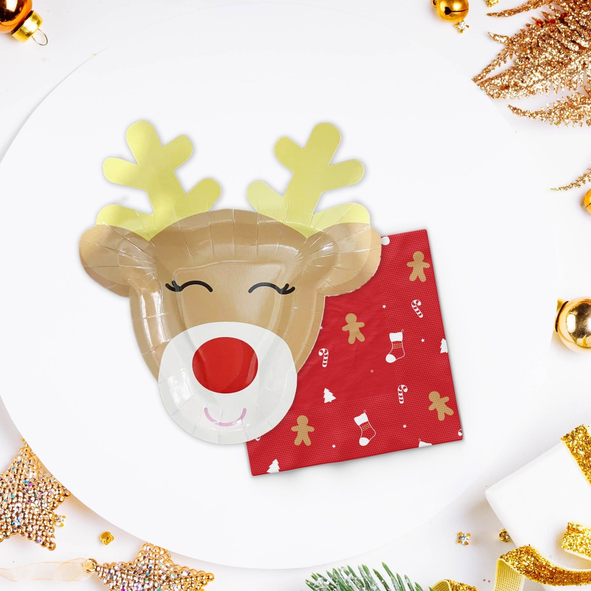 Christmas Paper Plates Deer Paper Dessert Plates Disposable