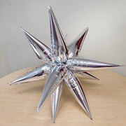 Silver Starburst Cluster Balloon (40 Inches) - Ellie's Party Supply